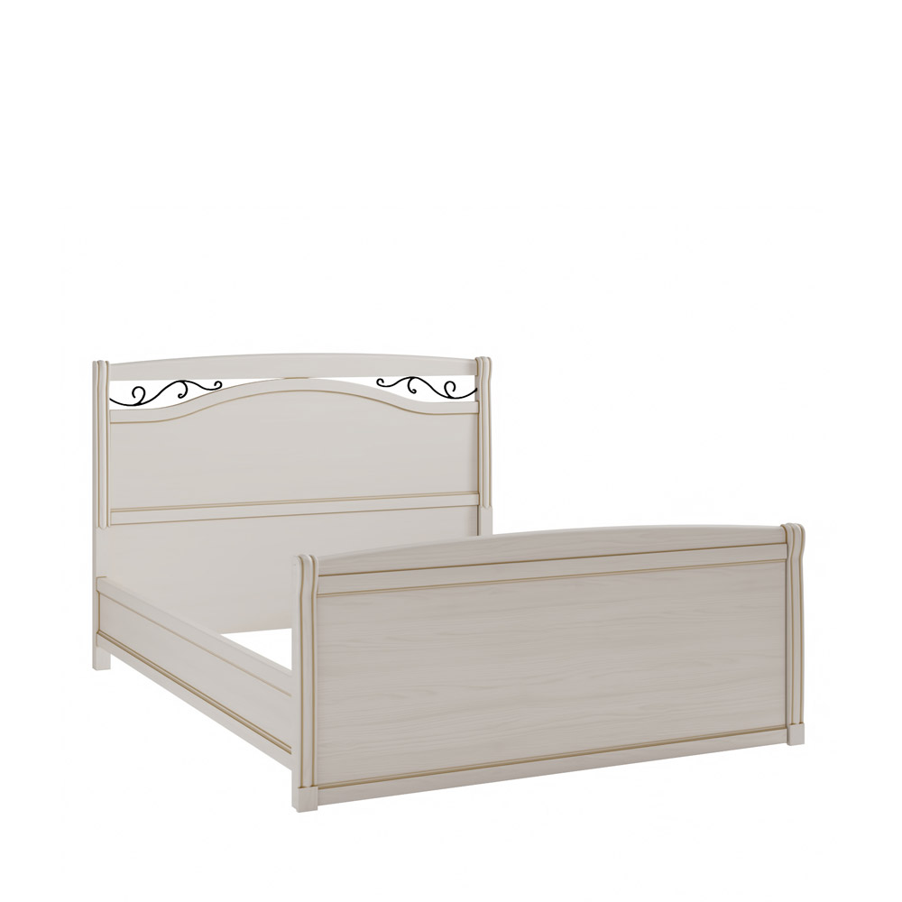 Кровать с кованым элементом по углам с изножьем 200×200