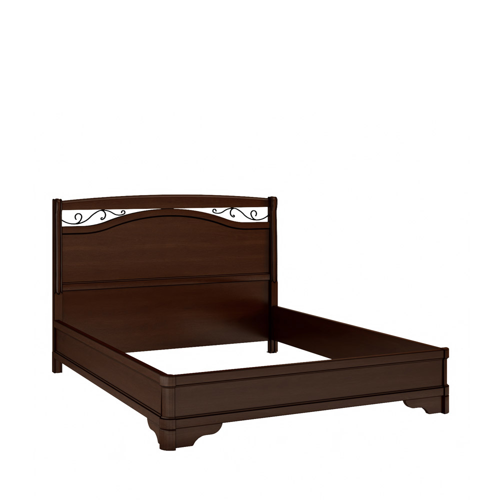 Кровать с кованым элементом по углам с изножьем 160×200
