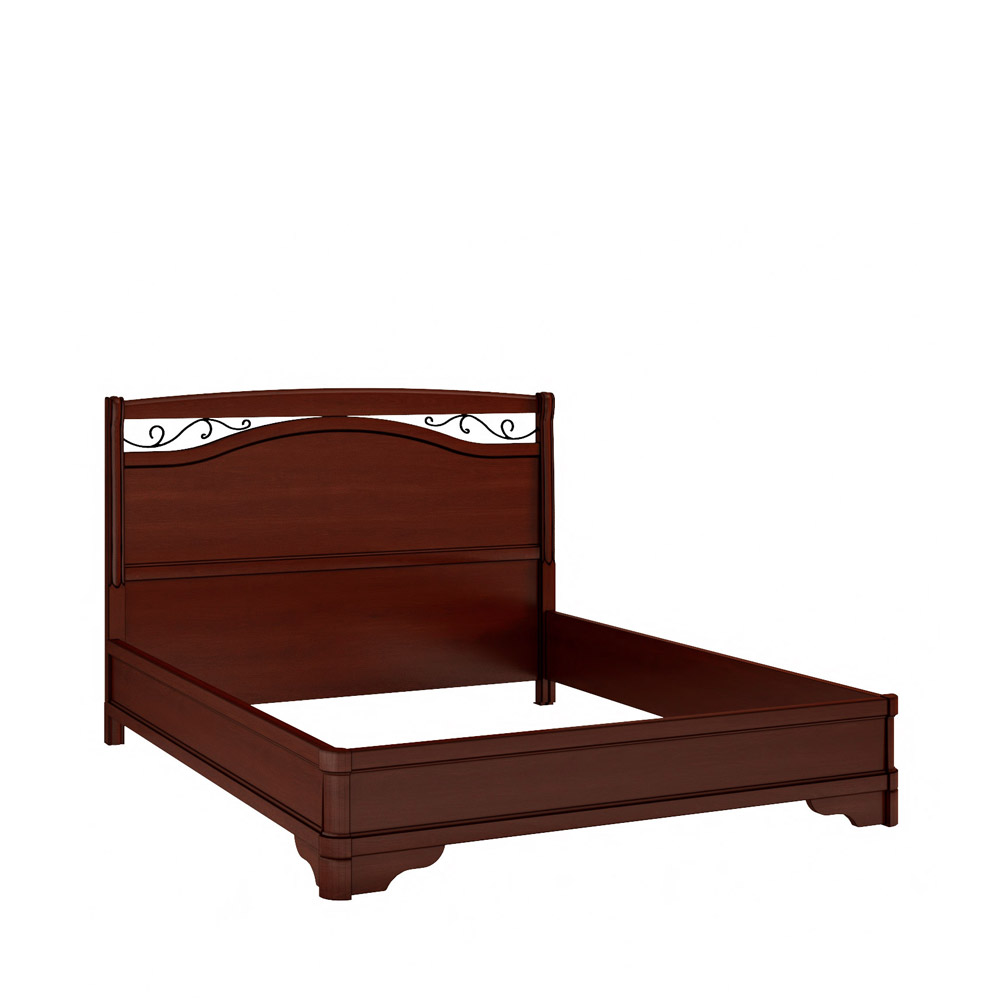 Кровать с кованым элементом по углам без изножья 140×200