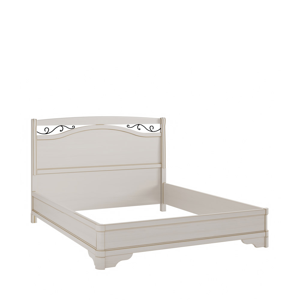 Кровать с кованым элементом по углам с изножьем 140×200